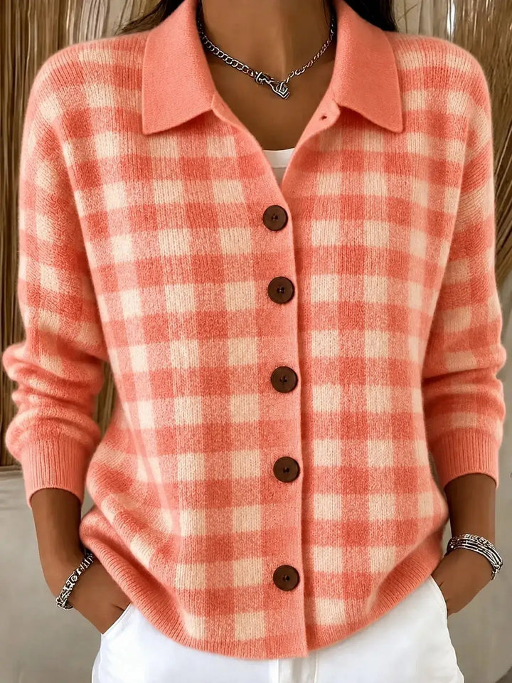 Lorelai Gingham Button Plaid Cardigan