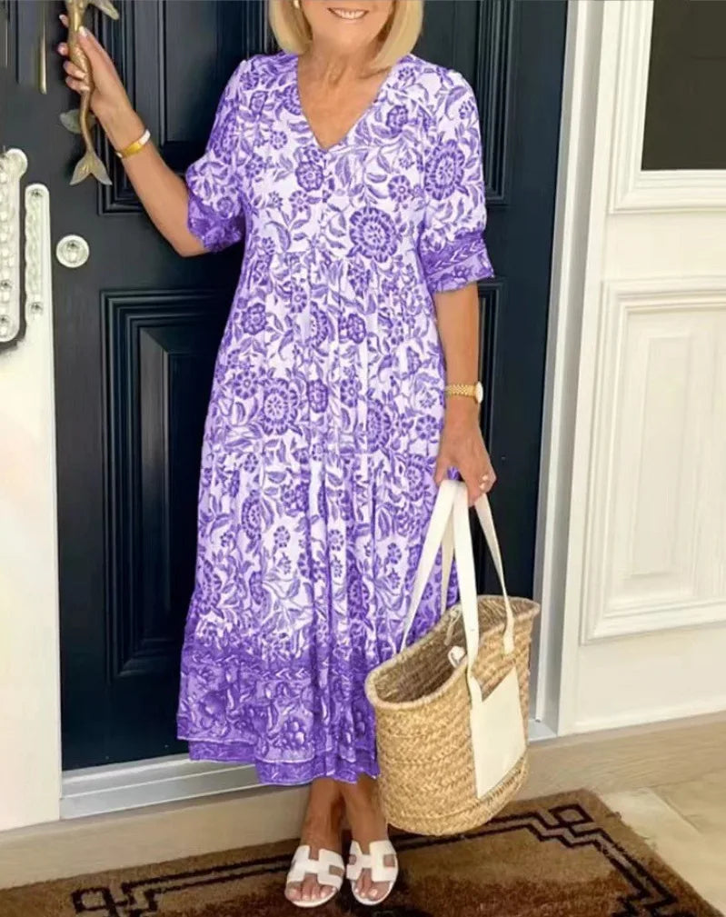 Josephine Floral Tie Dye Maxi Dress