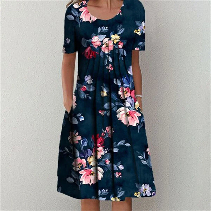 Zorina Floral Short Sleeve Midi Dress