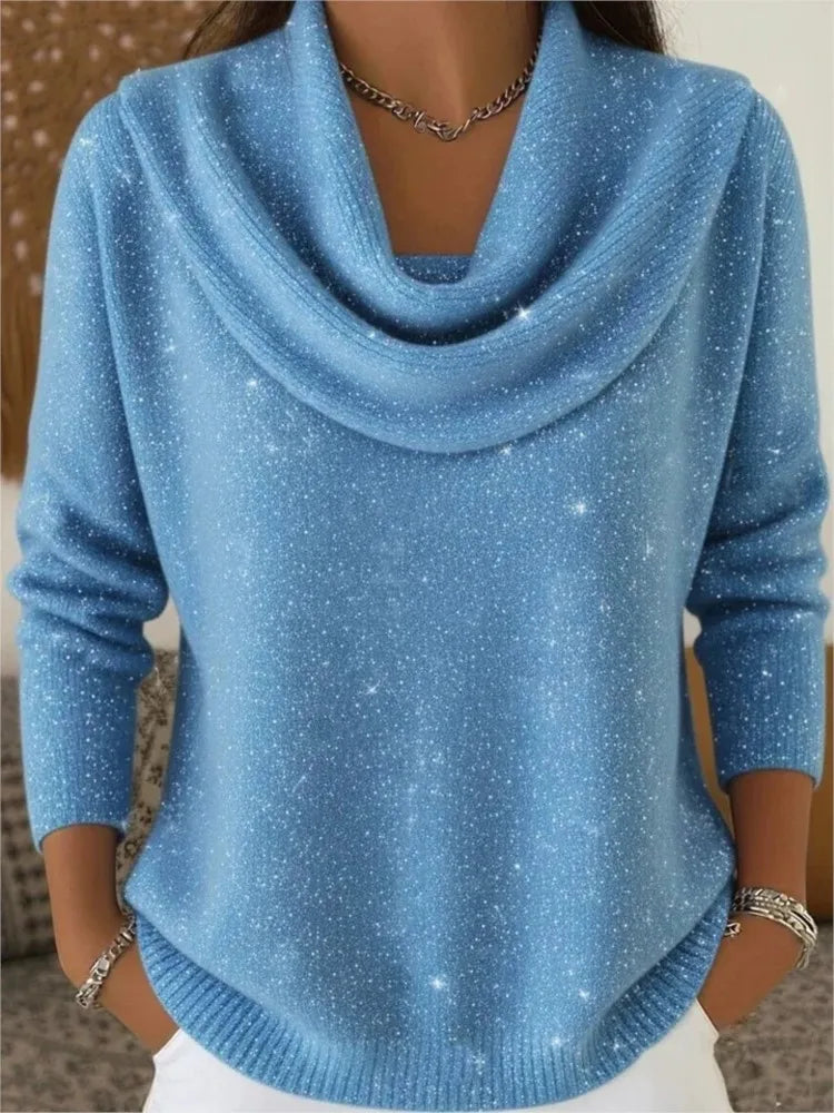 Noami Cowl Neck Shimmer Sweater