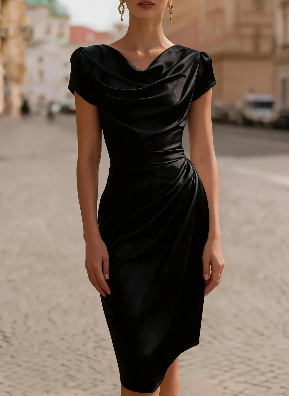 Keona Draped Sheath Midi Dress
