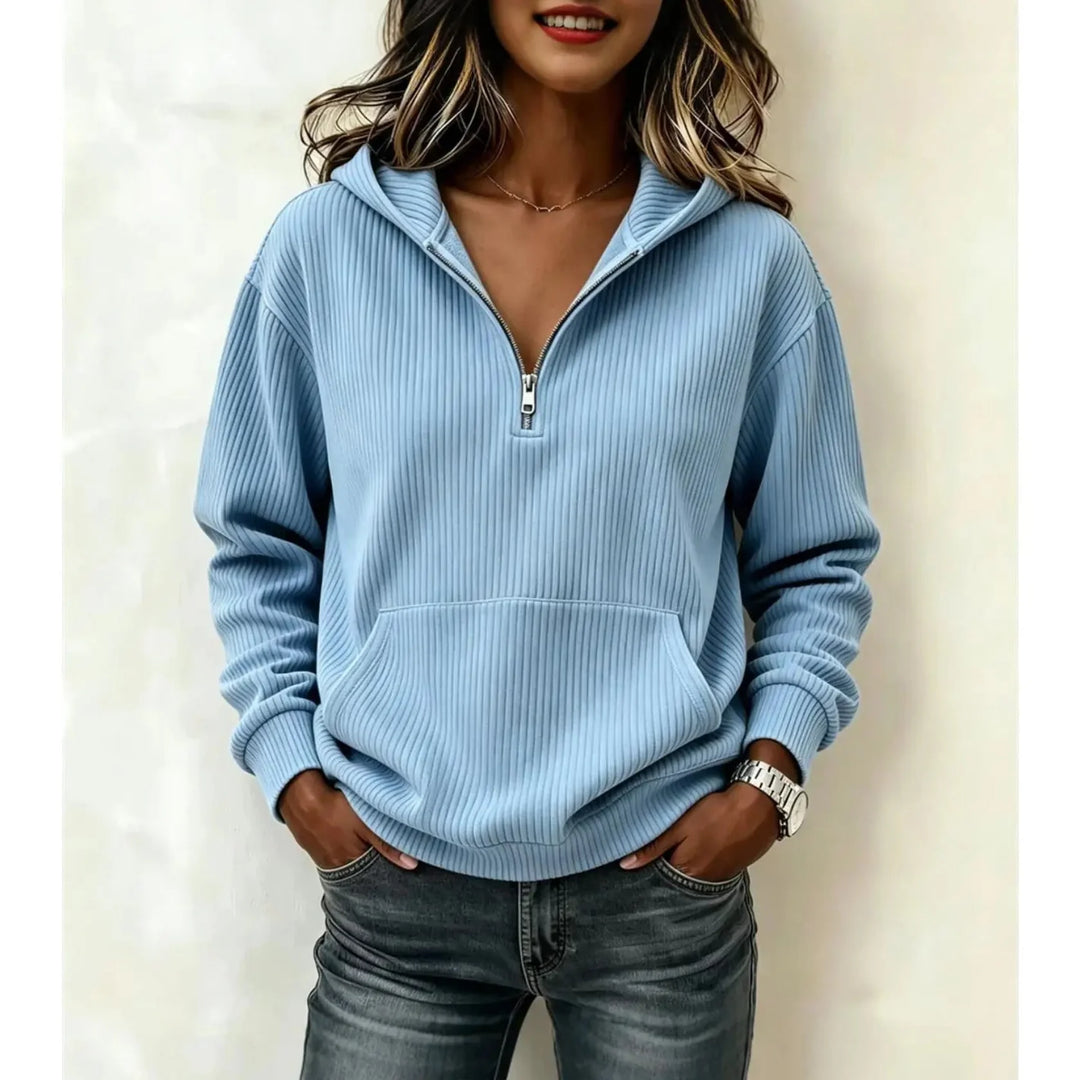 Cosette Half Zip Ribbed Hoodie