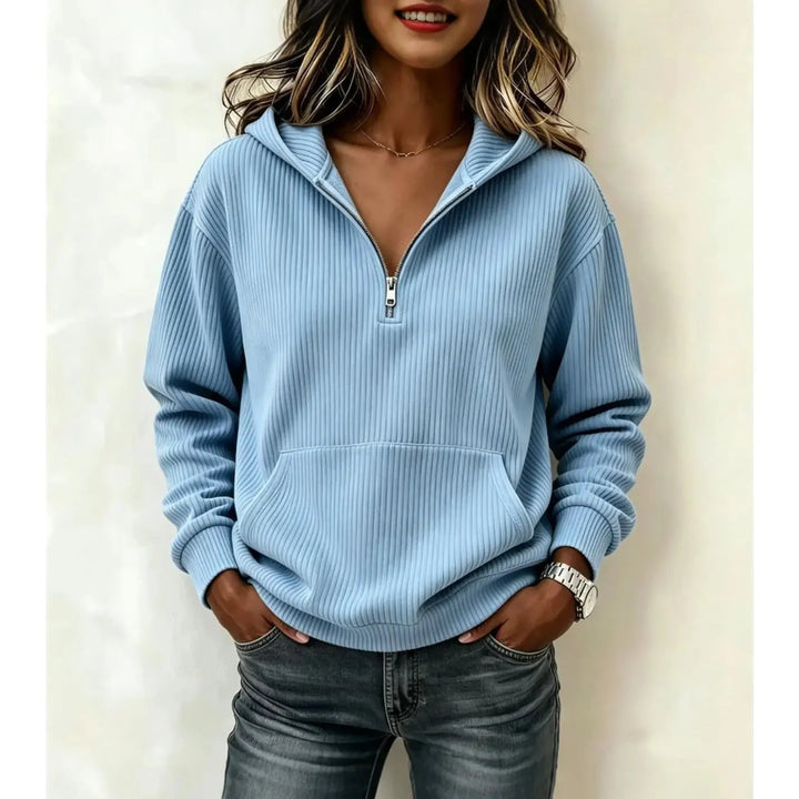 Cosette Half Zip Ribbed Hoodie