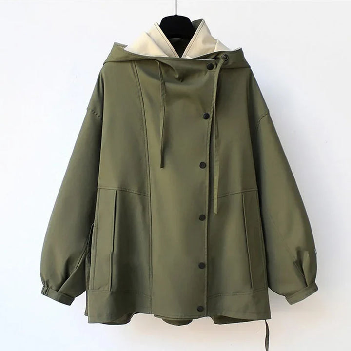 Marisette Contrast Collar Trench