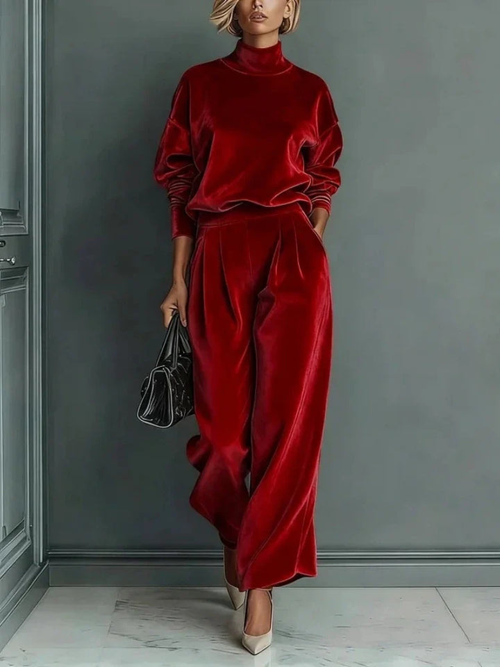 Arya High Neck Velvet Set