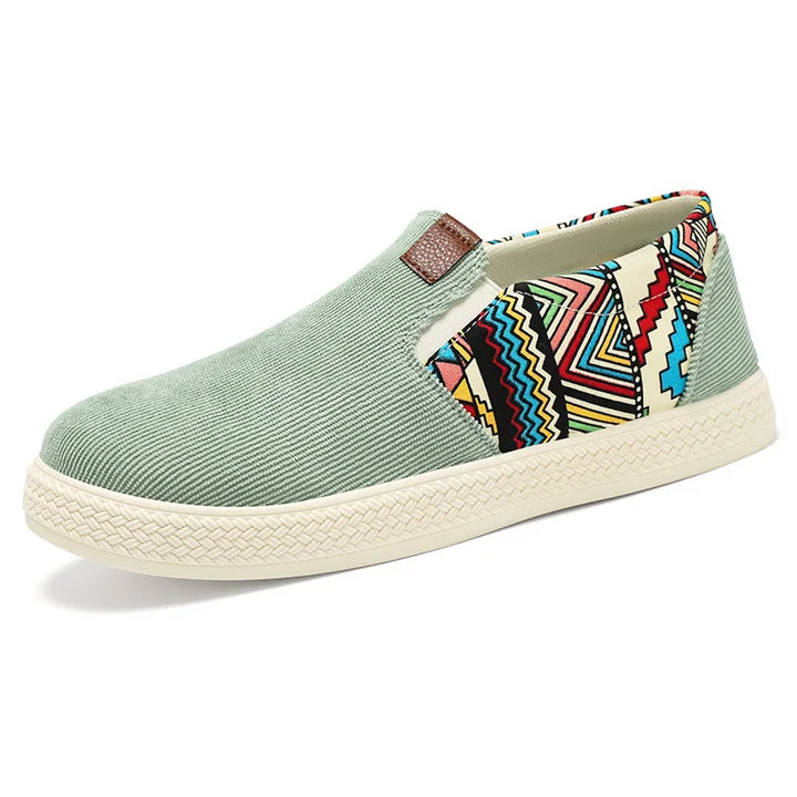 Casvian Printed Canvas Slip On Shoes