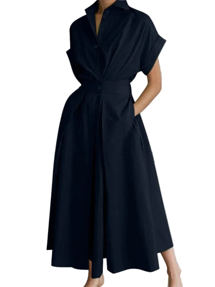 Maren Relaxed Short Sleeve Midi Dress