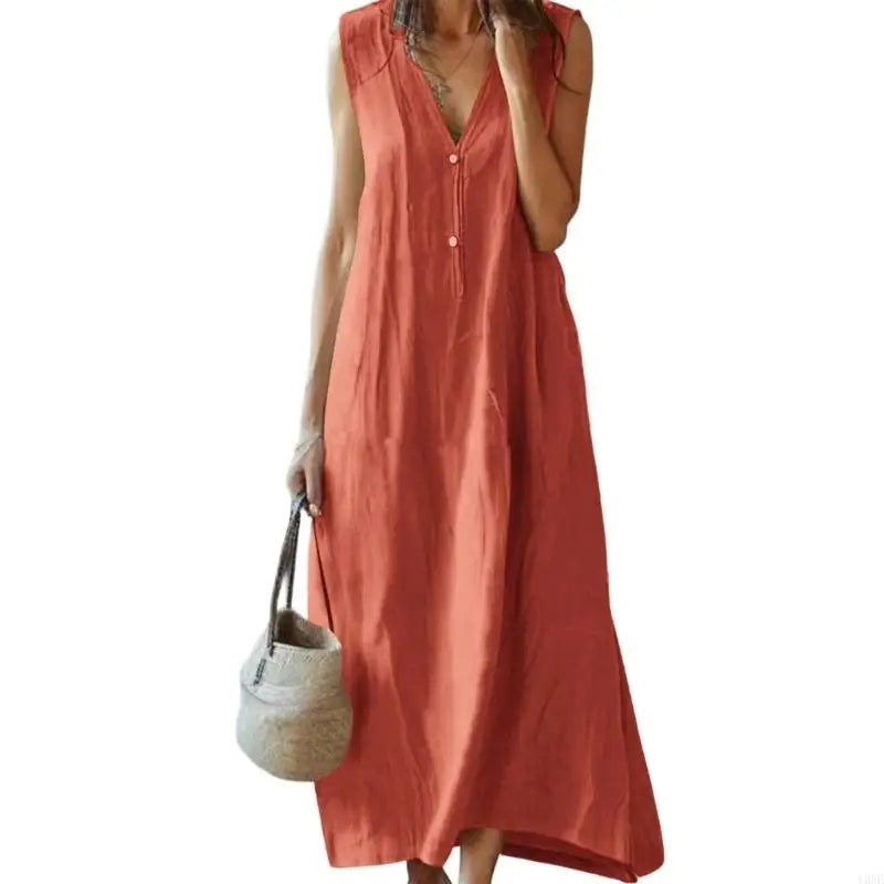 Elana Relaxed Linen Maxi Dress