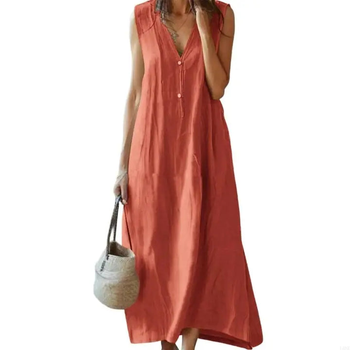 Elana Relaxed Linen Maxi Dress