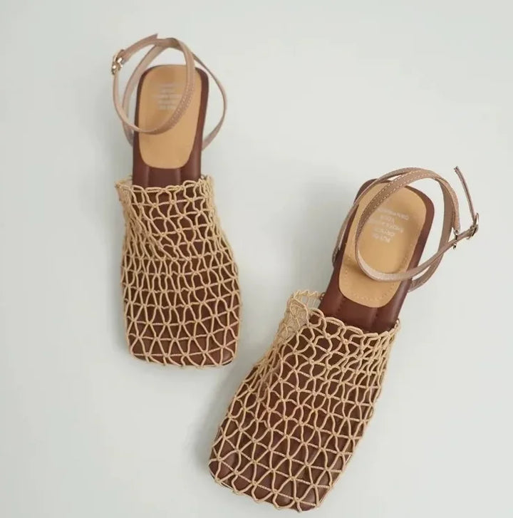 Alvina Square Toe Ankle  Summer Flats