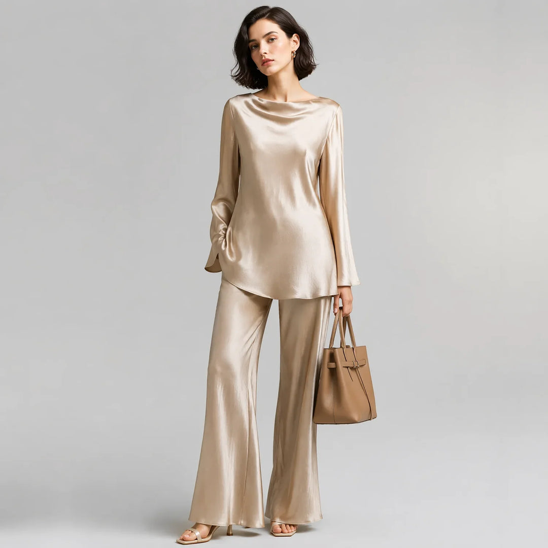 Freya Satin Wide-Leg Set