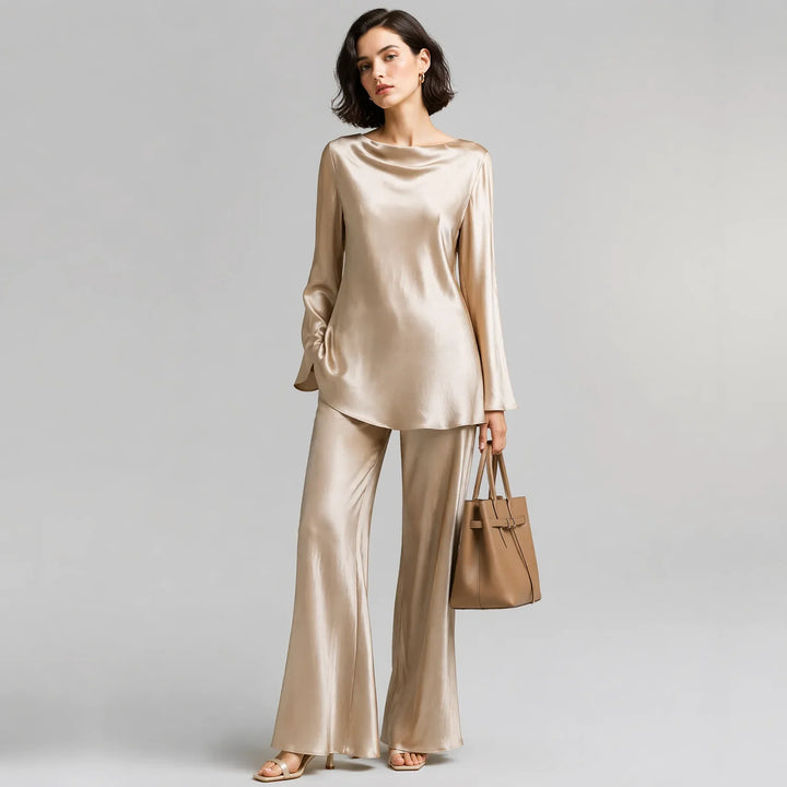 Freya Satin Wide-Leg Set