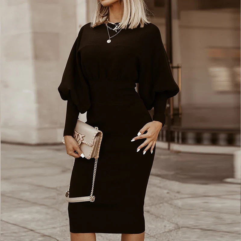 Marielle Lantern Sleeve Midi Dress