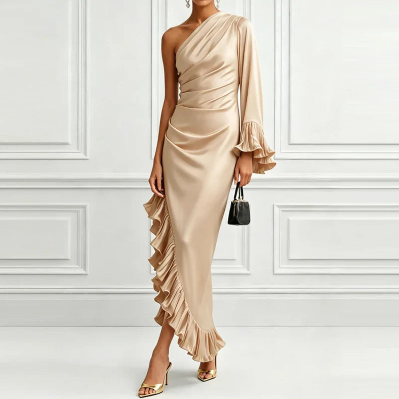 Christine Elegant Ruffle Maxi Dress