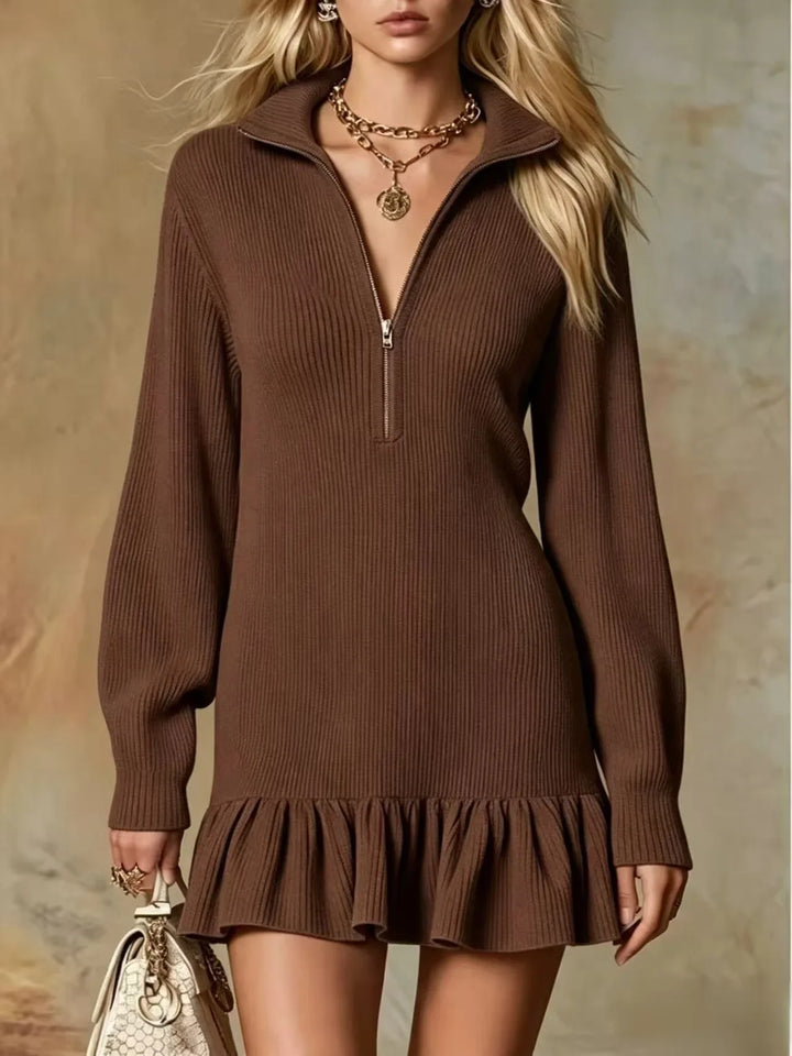 Julie Half Zip Knit Mini Dress