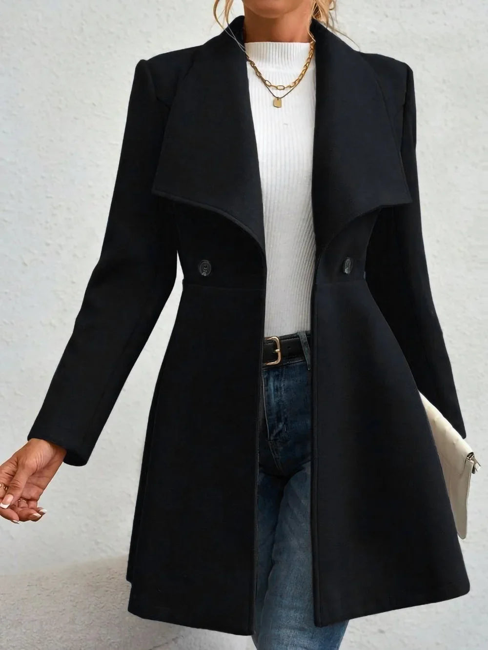 Anneke Waterfall Collar Coat