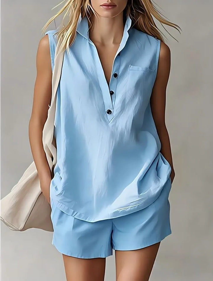 Vienna Breathable Cotton Linen Shorts Set
