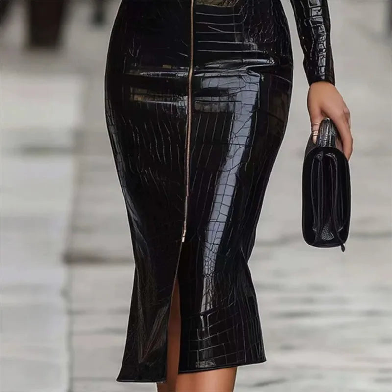 Romy Front Zip Midi Dress