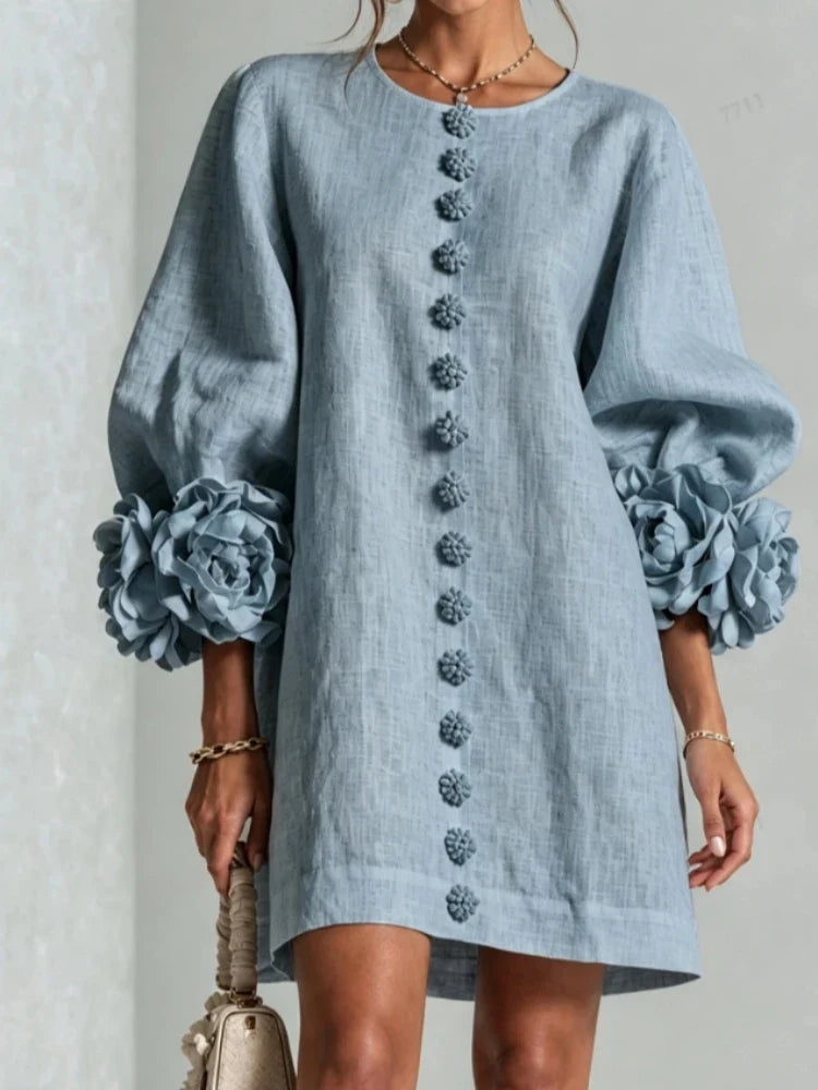 Genevieve Floral Cuff Mini Dress