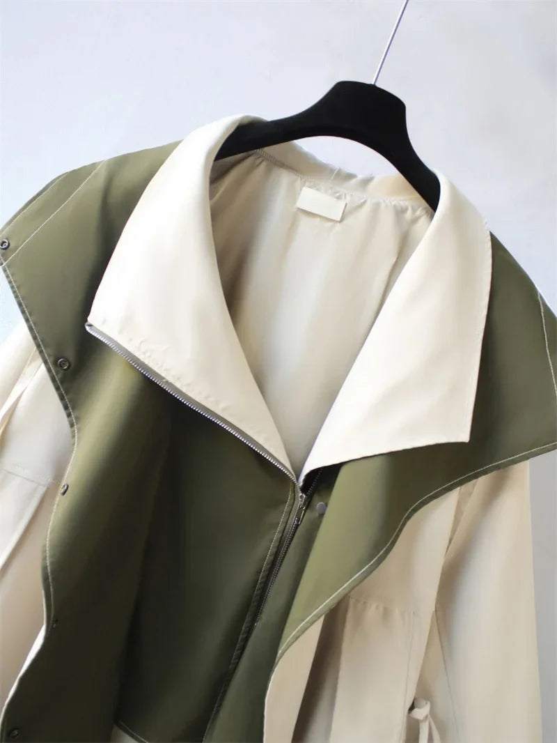 Marisette Contrast Collar Trench