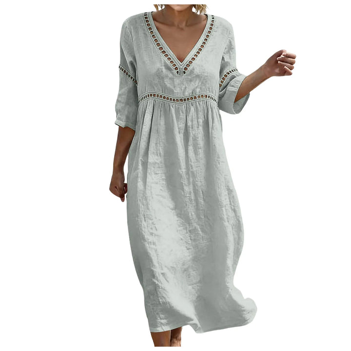 Galatea Embellished V Neck Boho Maxi Dress