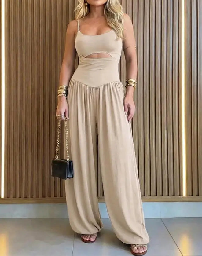 IvannaSleeveless Cut Out Wide Leg Jumpsuit