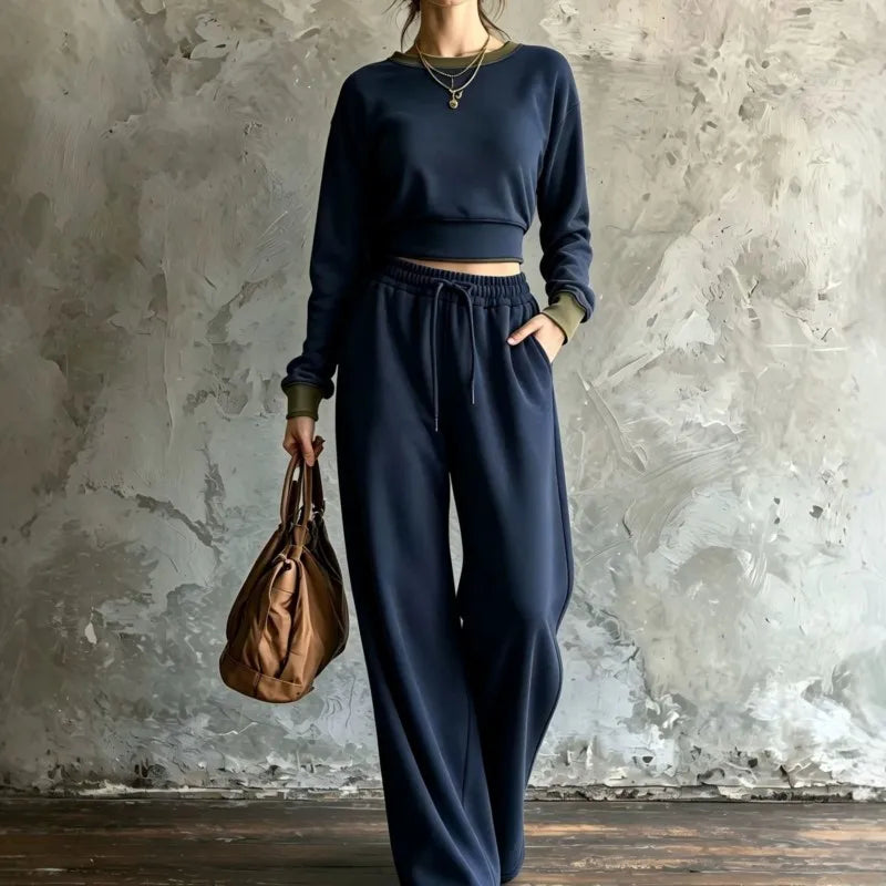Maren Contrast Trim Sweatshirt Set