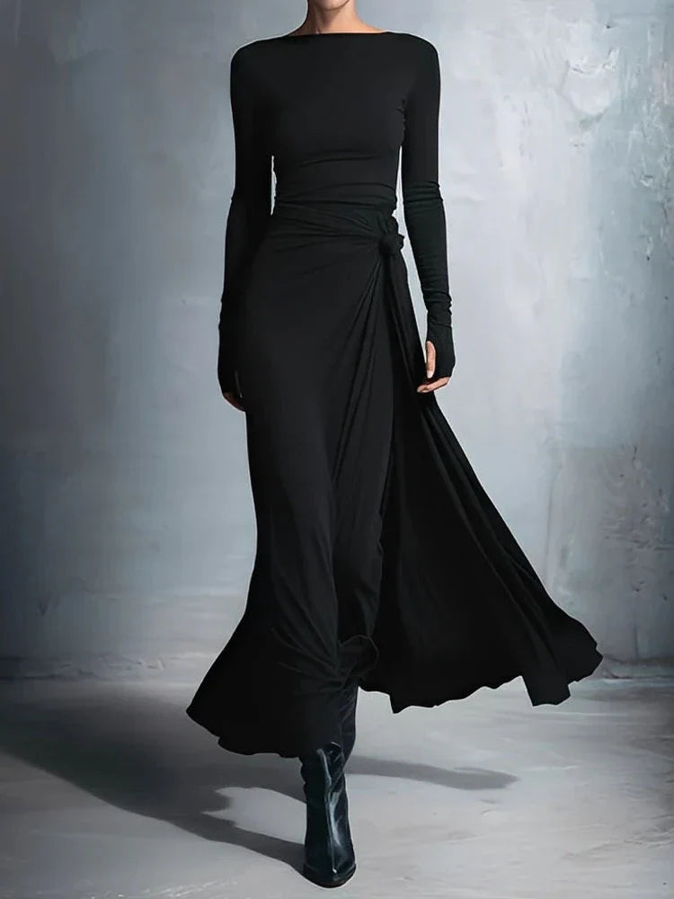 Marisette Twisted Waist Maxi Dress
