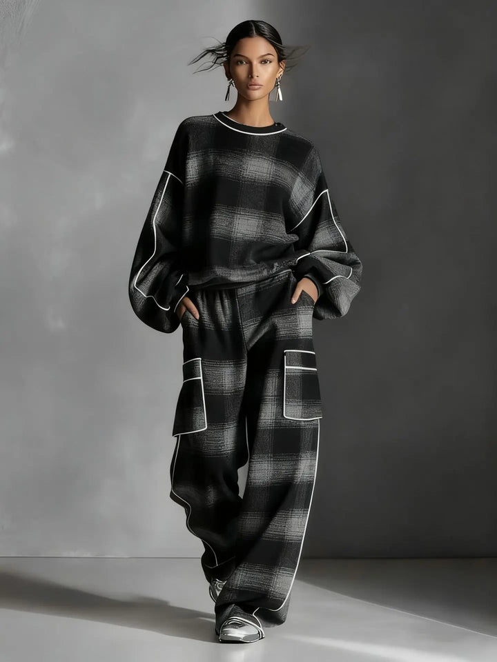 Marlene Plaid Loose Two-Piece Set