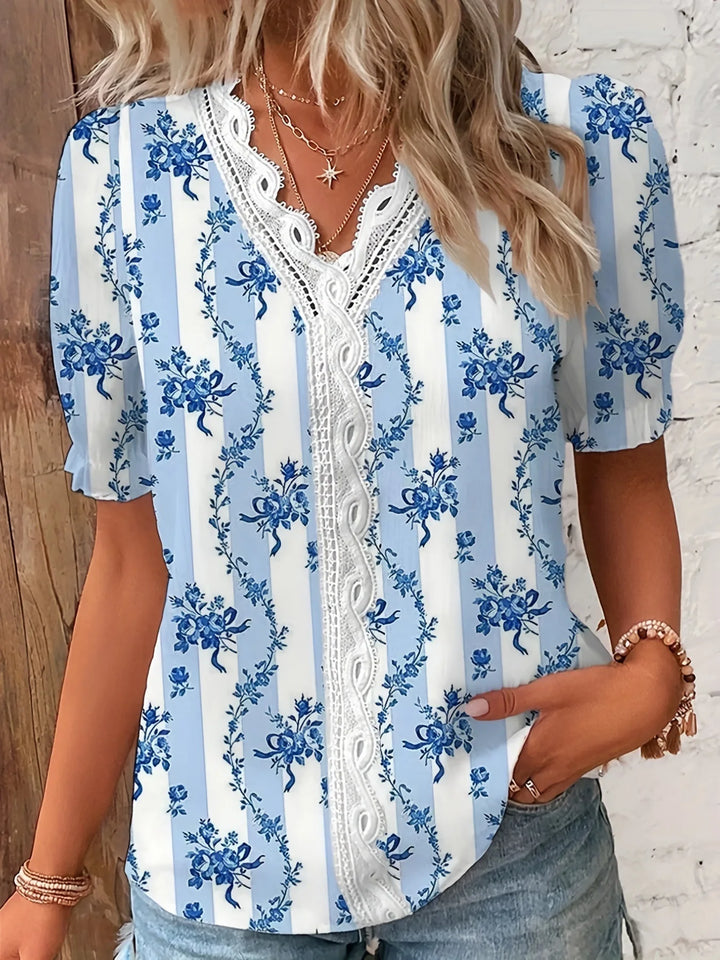Audrey Floral V Neck Blouse