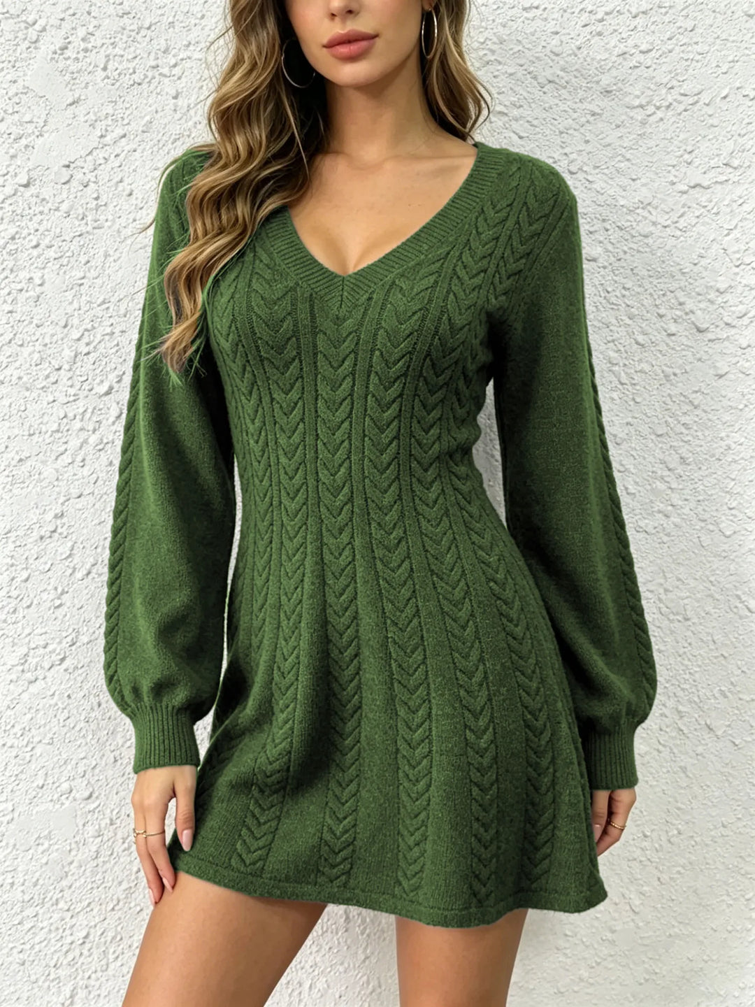 Ophelia V Neck Sweater Mini Dress