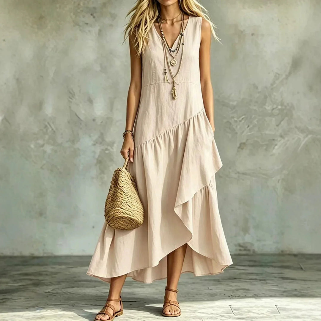 Jacinta Sleeveless Ruffle Maxi Dress