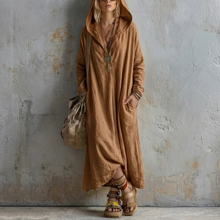 Ginna Bohemian Hooded Maxi Dress