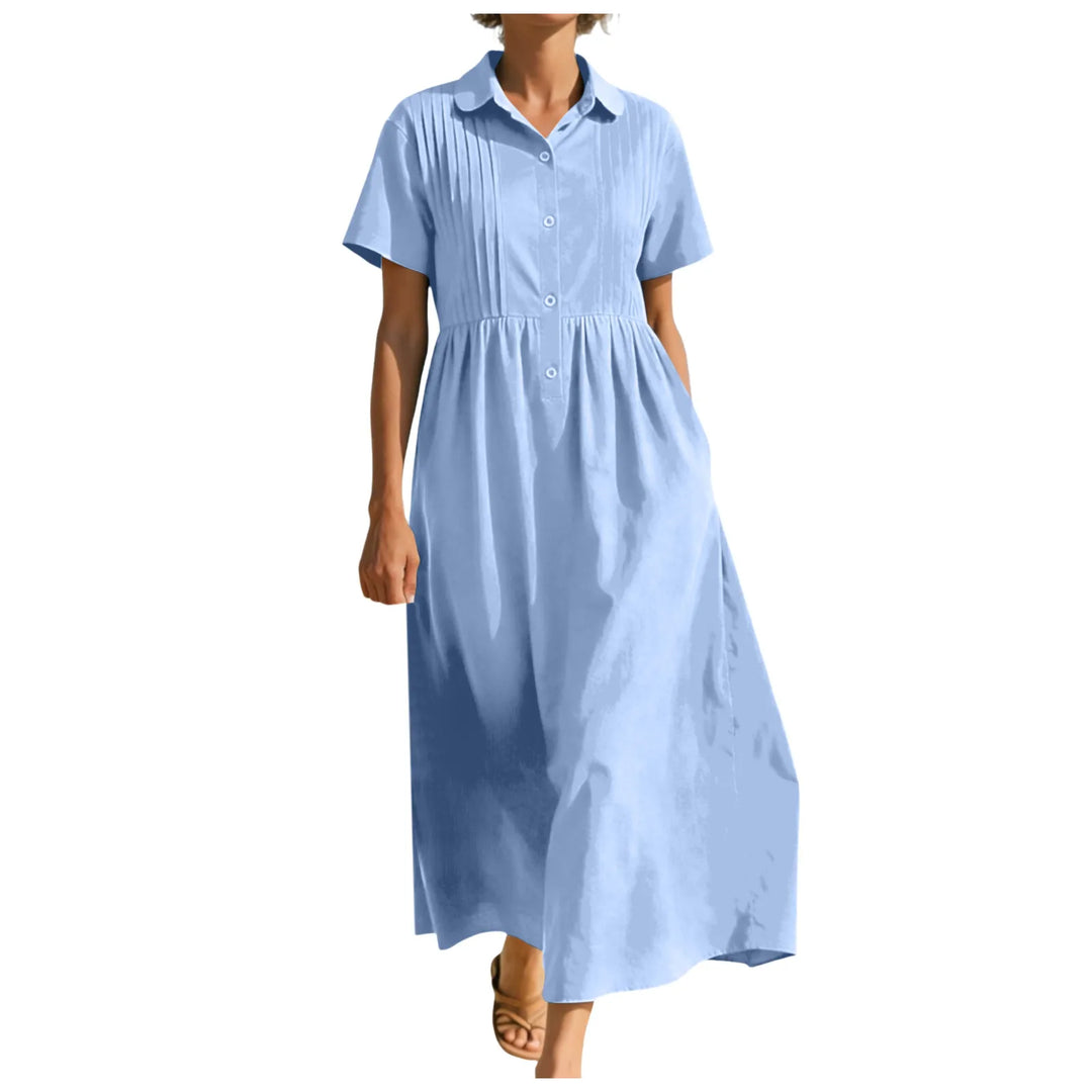 Andrea Button Front Midi Dress