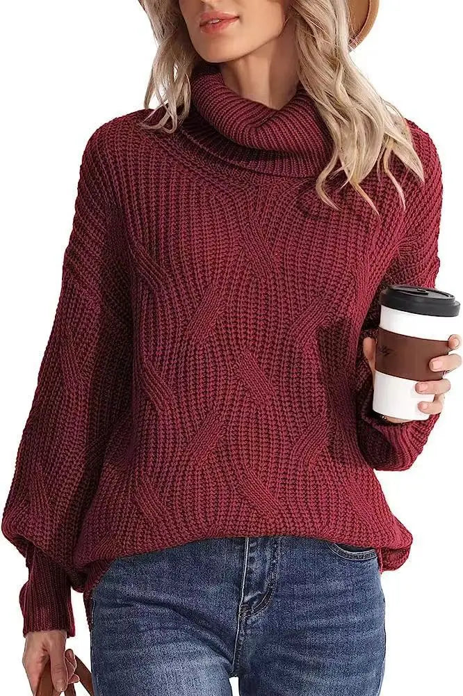 Thora Cable Knit Turtleneck Sweater