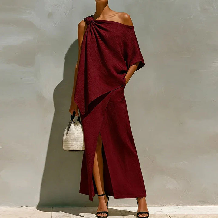 Kalina One Shoulder Maxi Skirt Set