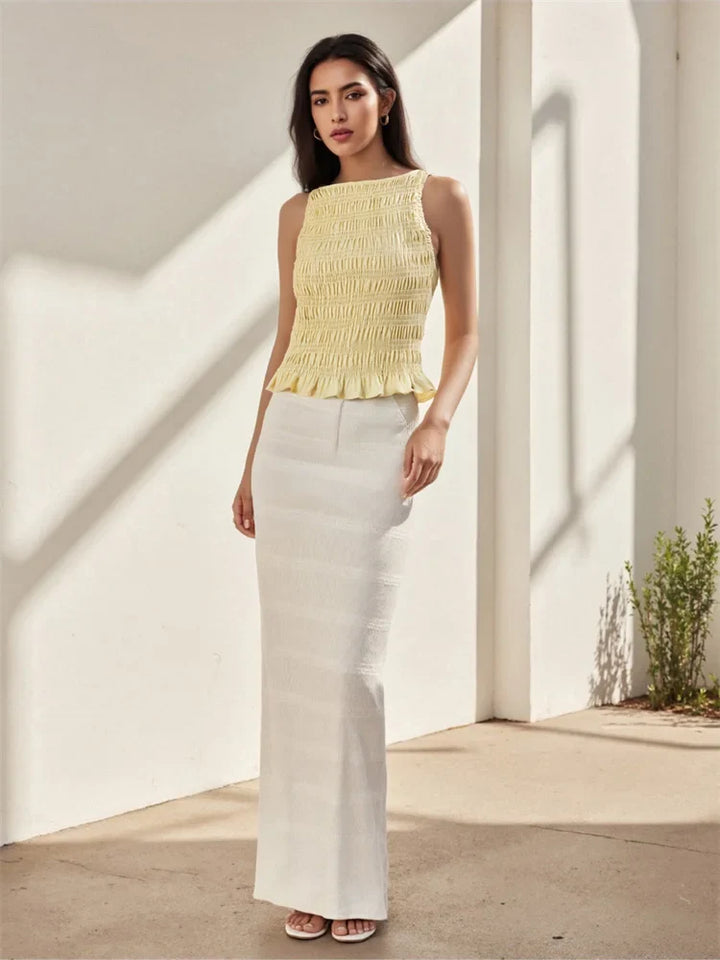 Odessa Ruffle Hem Sleeveless Top