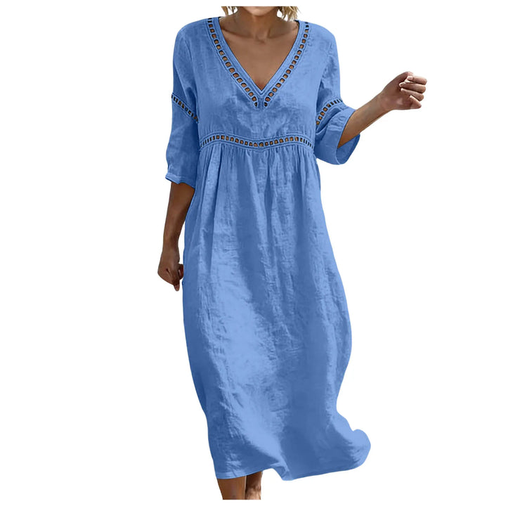 Galatea Embellished V Neck Boho Maxi Dress