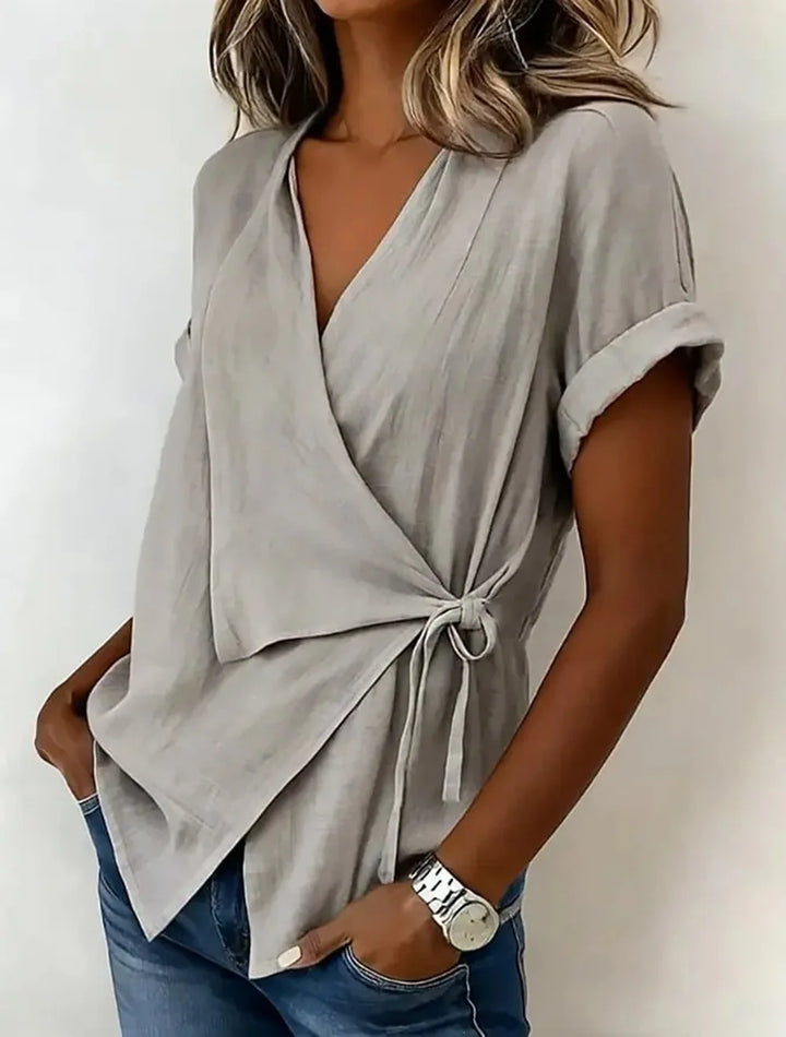 Estelle Asymmetrical Wrap Blouse