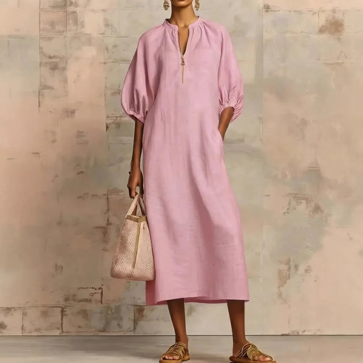 Zahara Puff Sleeve Midi Dress