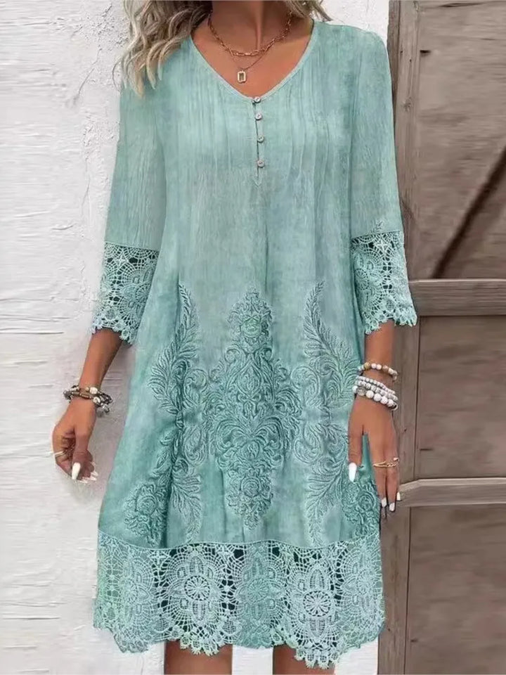 Lena Lace Trim Maxi Dress