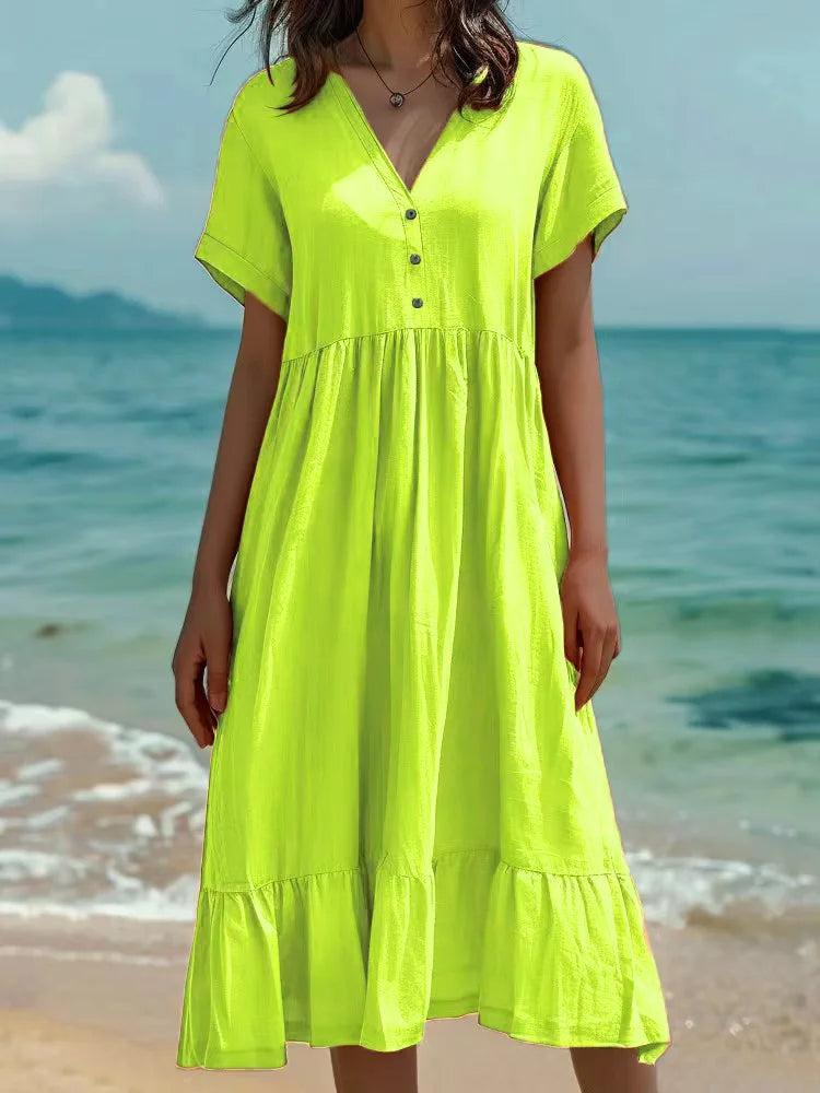 Fiora Button Front Maxi Dress