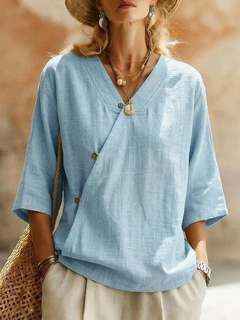Paige Oversized V Neck Blouse