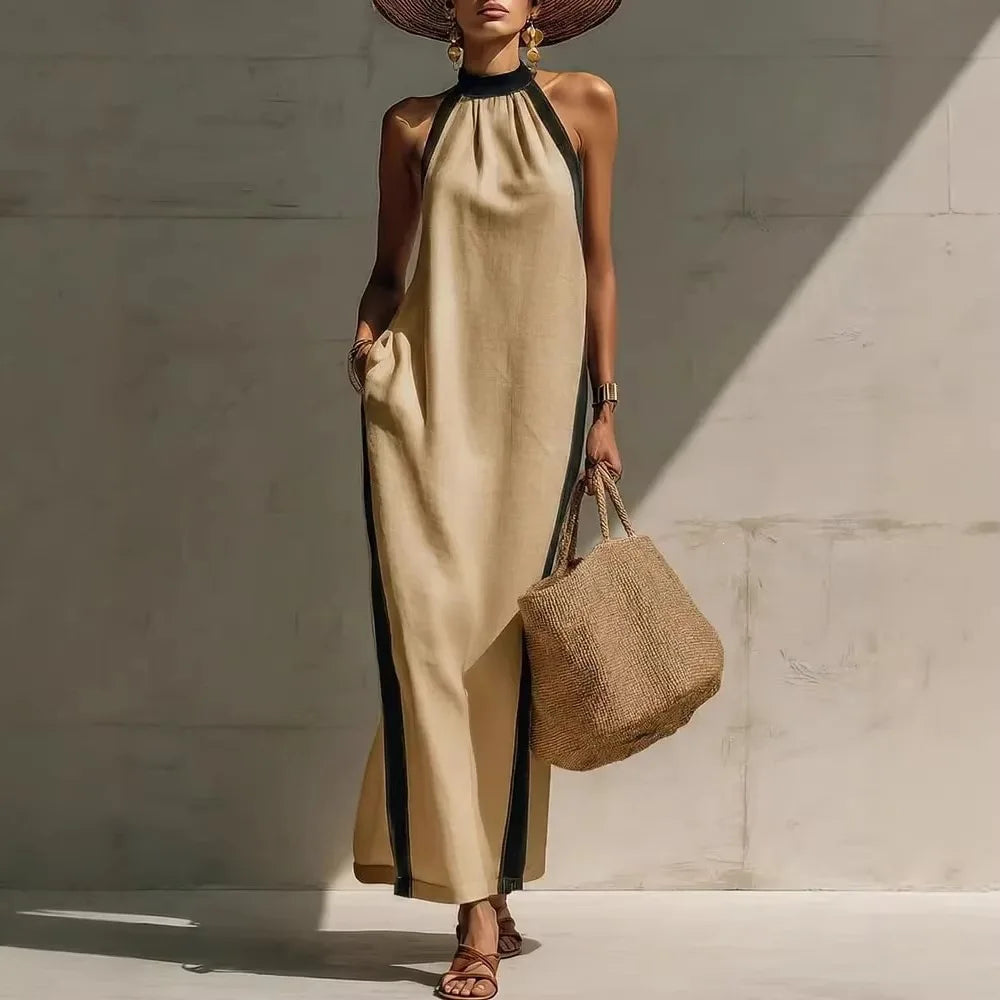 Heloise Casual Halter Maxi Dress