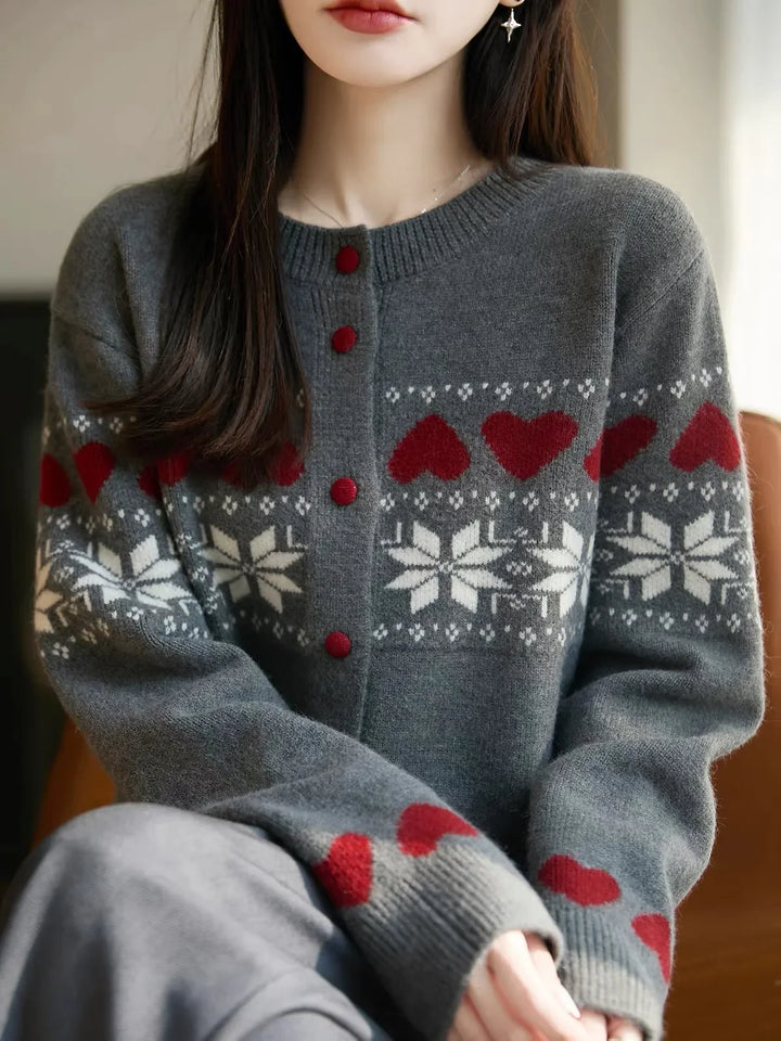 Leslie Jacquard Knit Cardigan