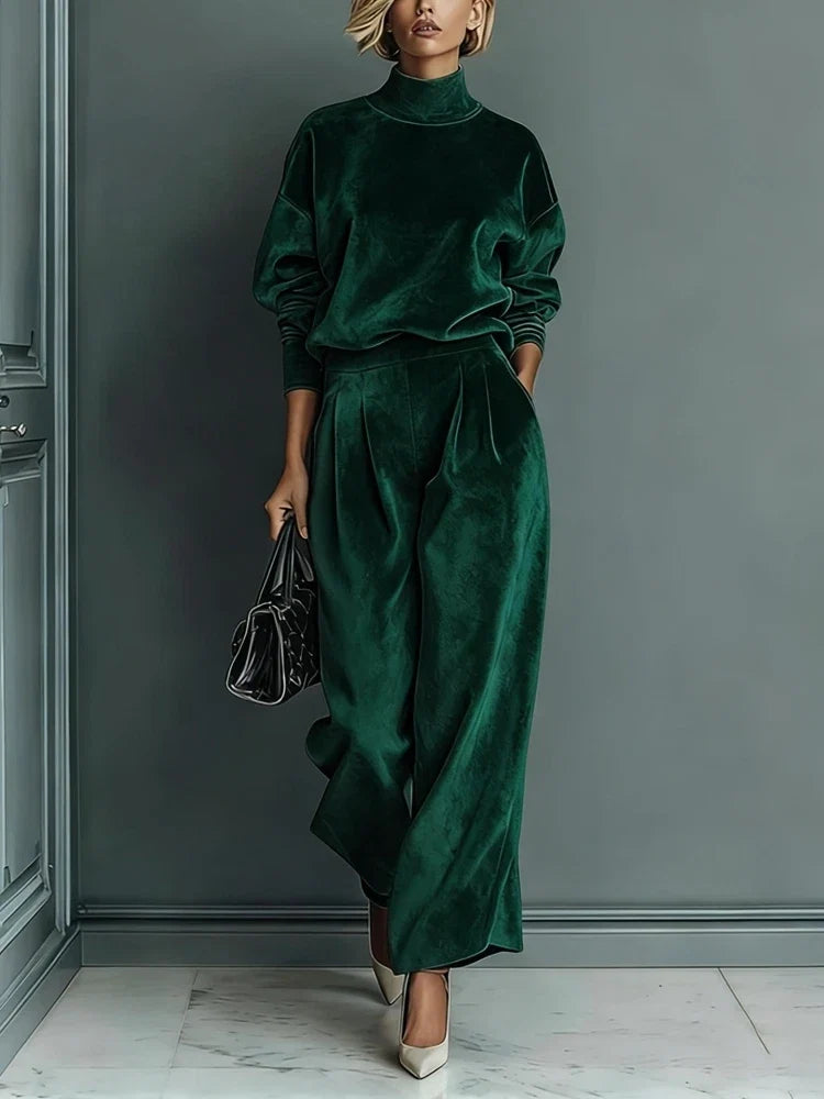 Arya High Neck Velvet Set