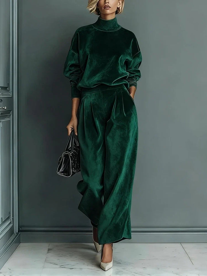 Arya High Neck Velvet Set