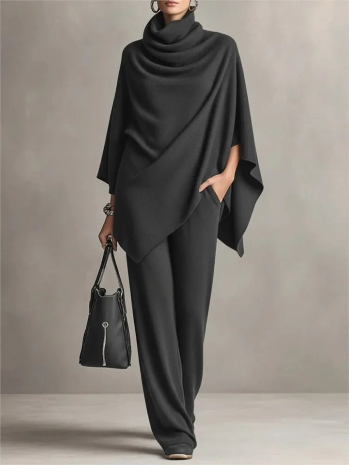 Amaris Draped Cozy Poncho Set