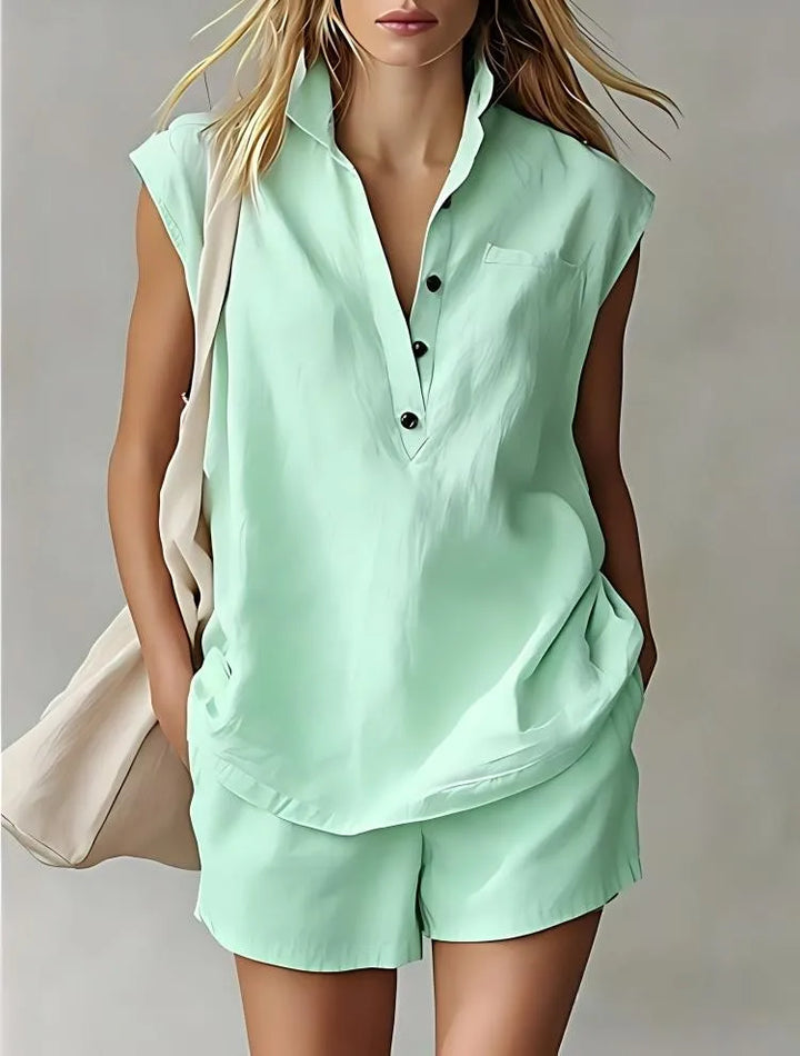 Vienna Breathable Cotton Linen Shorts Set