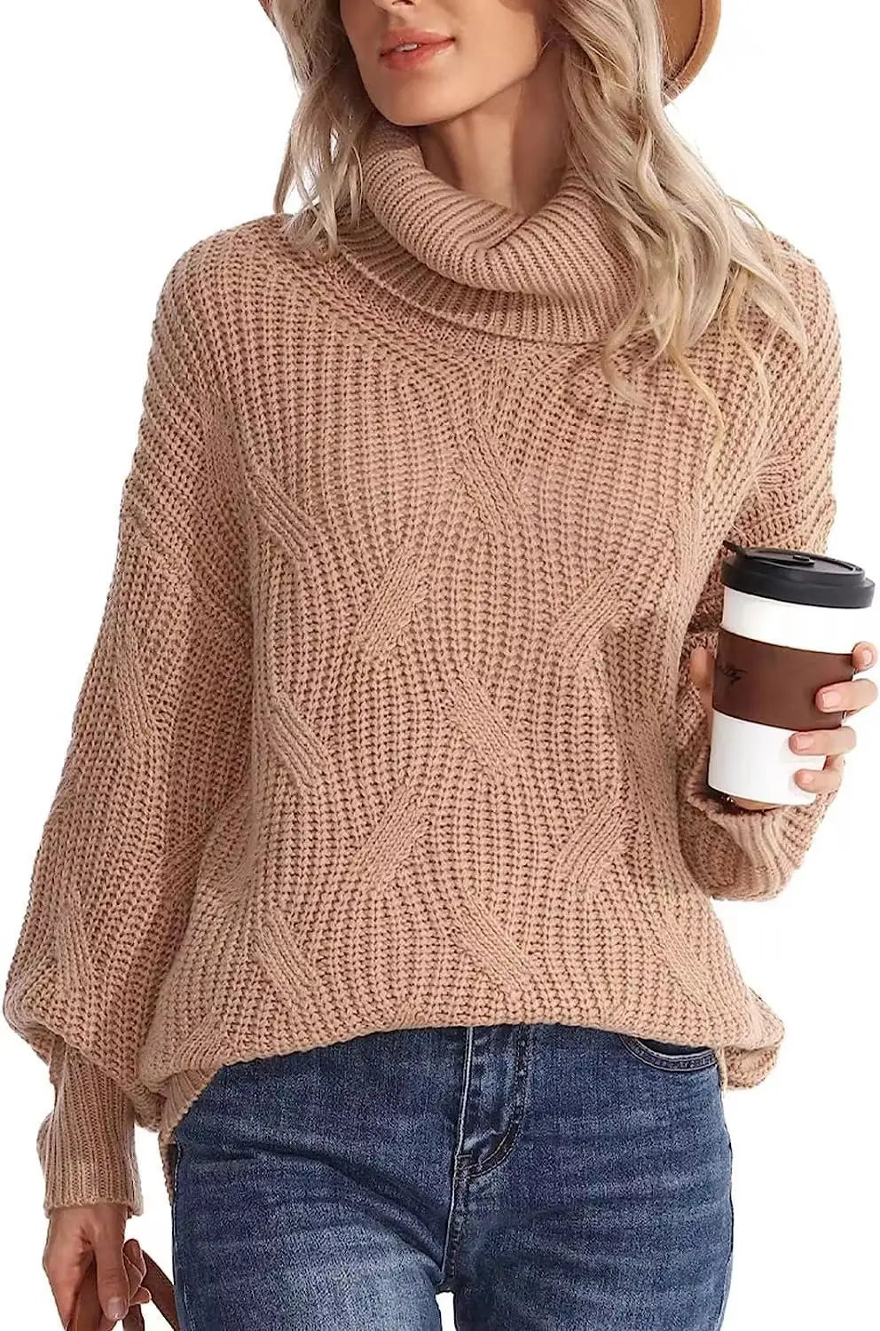 Thora Cable Knit Turtleneck Sweater